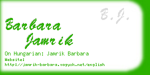 barbara jamrik business card